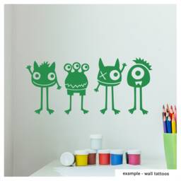 Children Wall Tattoo Monsters Illustration Kids Stickers Tattoos Nursery Pictures Decoration Glass Door Drawings Monster Pics Diy - thumbnail 3
