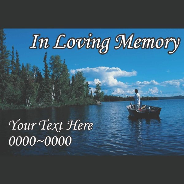 Fishing in Loving Memory Full Color Rectangle 001 Custom Vinyl Wall Decal Or Car Sticker - Ilmfullcolorrectangle001Et