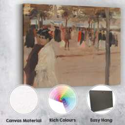 Elegant Parisian Park Stroll Impressionist Figure Painting Canvas Wall Art Print Decor Picture Ready To Hang - thumbnail 2