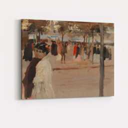Elegant Parisian Park Stroll Impressionist Figure Painting Canvas Wall Art Print Decor Picture Ready To Hang - thumbnail 4