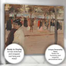 Elegant Parisian Park Stroll Impressionist Figure Painting Canvas Wall Art Print Decor Picture Ready To Hang - thumbnail 3