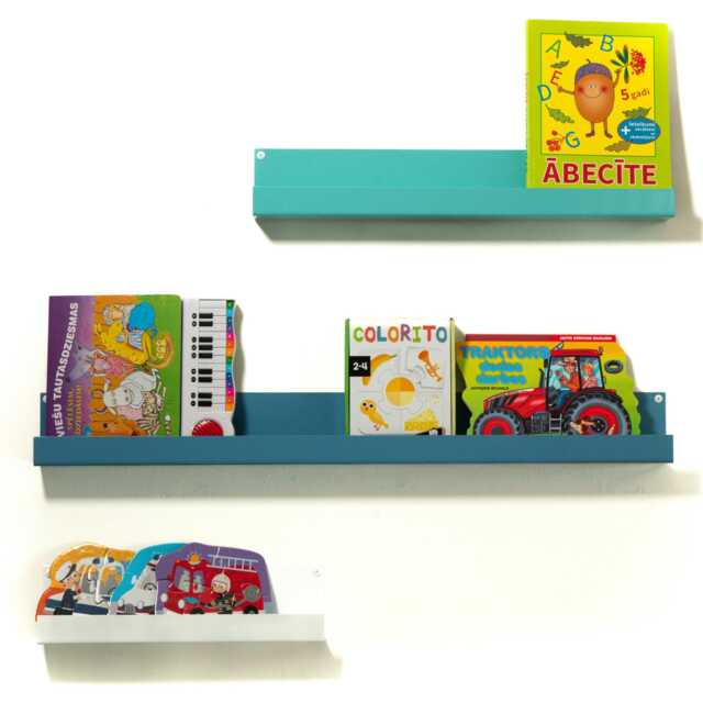 Nursery Bookshelf From Metal, Stainless Steel Kids Book Shelves, Colorful Wall Mounted Shelf Ledge, Floating Shelf, Bookcase For Room - image 1