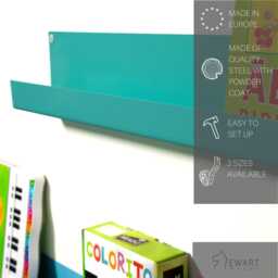 Nursery Bookshelf From Metal, Stainless Steel Kids Book Shelves, Colorful Wall Mounted Shelf Ledge, Floating Shelf, Bookcase For Room - thumbnail 2