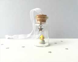 Cockatiel Christmas Decoration - Little Pottery in A Miniature Glass Bottle. Mini Bird Ornament - thumbnail 1