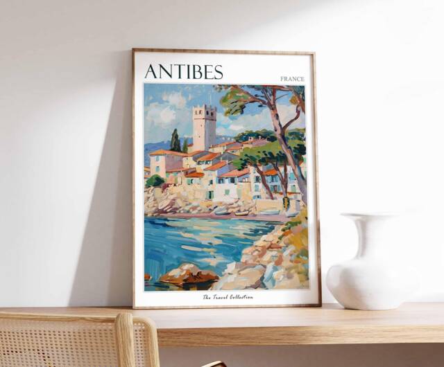 Antibes France Travel Poster French Riviera Coastal Art - image 1