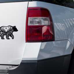 Bear Forest Vinyl Decal Floral Woodland Animal Sticker - thumbnail 2