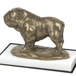 Bulldog, English Dog On White Wooden Base Statue, Limited Edition, Artdog - thumbnail 3