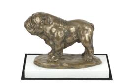 Bulldog, English Dog On White Wooden Base Statue, Limited Edition, Artdog - thumbnail 1
