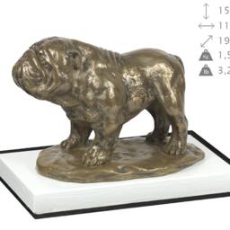 Bulldog, English Dog On White Wooden Base Statue, Limited Edition, Artdog - thumbnail 4