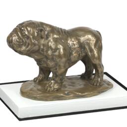 Bulldog, English Dog On White Wooden Base Statue, Limited Edition, Artdog - thumbnail 2