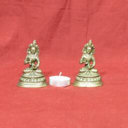 Tara Brass Statue, Brass Goddess Figurine, Hindu, Buddhist Deity, Female Boddhisattva, Feminine Goddess Of Peace & Protection, Buddhism - thumbnail 3