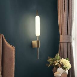 Sconce Wall Light, Frosted Glass Sconce, Bedside Lamp, Unique Lighting, Mid Century Modern Home Decor Lighting - thumbnail 1