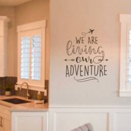 Adventure Awaits Vinyl Wall Decal Airplane Arrow Home Decor - thumbnail 2