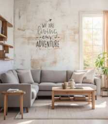 Adventure Awaits Vinyl Wall Decal Airplane Arrow Home Decor - thumbnail 1