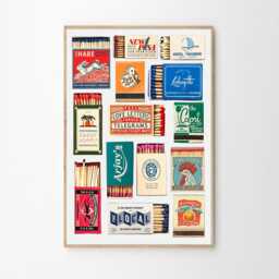 Retro Matchbook Art Canvas Poster, Wall Art, Apartment Aesthetic Decor, Home Printed Gift - thumbnail 2