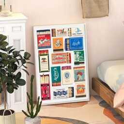 Retro Matchbook Art Canvas Poster, Wall Art, Apartment Aesthetic Decor, Home Printed Gift - thumbnail 3