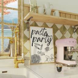 Pasta Party Print, Quote, Lovers, Chef Prints, Kitchen Print, Past Club Poster, Poster - thumbnail 2