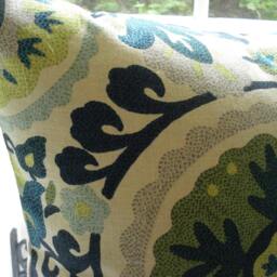 Suzani Decorative Designer Cover - Throw & Lumbars Lime, Citron, Aqua, Indigo.green, Cream - thumbnail 3