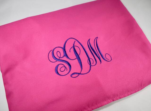 Monogrammed Pool Chair Cover Embroidered Velvet Microfiber Towel With Pockets - image 1