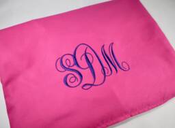 Monogrammed Pool Chair Cover Embroidered Velvet Microfiber Towel With Pockets