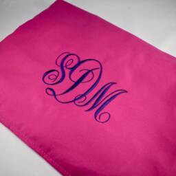 Monogrammed Pool Chair Cover Embroidered Velvet Microfiber Towel With Pockets - thumbnail 2