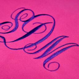 Monogrammed Pool Chair Cover Embroidered Velvet Microfiber Towel With Pockets - thumbnail 3
