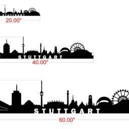 Stuttgart Wall Decal, Skyline Vinyl German City Home Decor, Germany Sticker, Office Decal - thumbnail 3