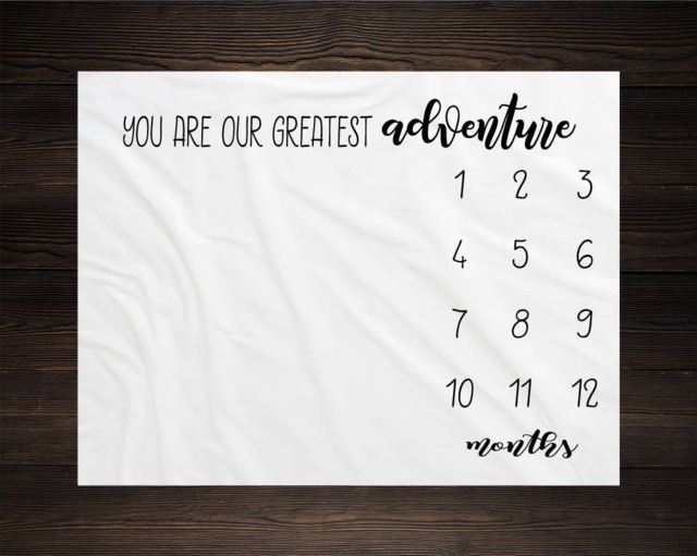 You Are Our Greatest Adventure Milestone Blanket Monthly Baby Growth Tracker Minky Fleece Shower Gift Newborn Gender Neutral - image 1