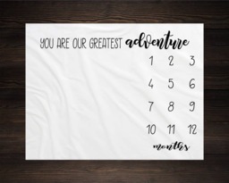 You Are Our Greatest Adventure Milestone Blanket Monthly Baby Growth Tracker Minky Fleece Shower Gift Newborn Gender Neutral - thumbnail 1