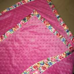 Pink Rose Minky Baby Blanket - thumbnail 3