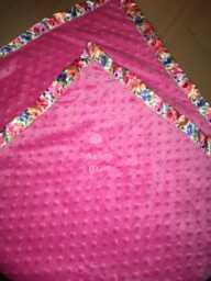 Pink Rose Minky Baby Blanket - thumbnail 1