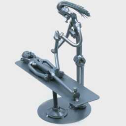 Nuts & Bolts Physical Therapy Gift, Welded Metal Art Chiropractor, Scrap Occupational Therapy, Recycled Sculpture - thumbnail 4