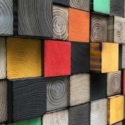 Reclaimed Wood Wall Art - Colorful Mosaic Sound Diffuser - thumbnail 2