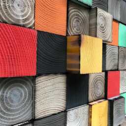 Reclaimed Wood Wall Art - Colorful Mosaic Sound Diffuser - thumbnail 4