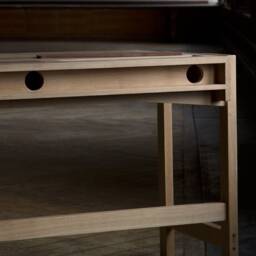 Konk ??? T??lja Desk [Oak] Bespoke Sizes Available Three Drawers With Carved Fronts, Minimal Solid Wood Table - thumbnail 2