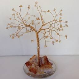 November Birthstone Gift. Handmade Citrine Gemstone Tree. Crystal Birthday Large Wire Sculpture. Gem Tree Of Life. Home Decor - thumbnail 3