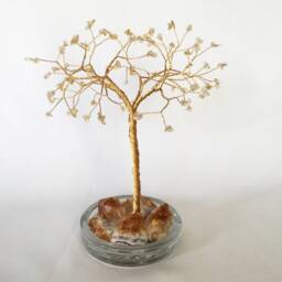 November Birthstone Gift. Handmade Citrine Gemstone Tree. Crystal Birthday Large Wire Sculpture. Gem Tree Of Life. Home Decor - thumbnail 2