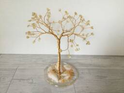 November Birthstone Gift. Handmade Citrine Gemstone Tree. Crystal Birthday Large Wire Sculpture. Gem Tree Of Life. Home Decor