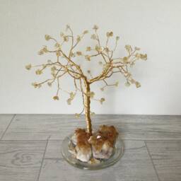 November Birthstone Gift. Handmade Citrine Gemstone Tree. Crystal Birthday Large Wire Sculpture. Gem Tree Of Life. Home Decor - thumbnail 4