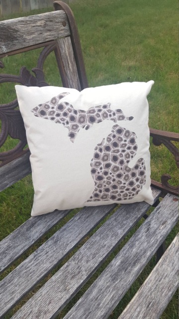 18 Inch Petoskey Stone Michigan Pillow - image 1