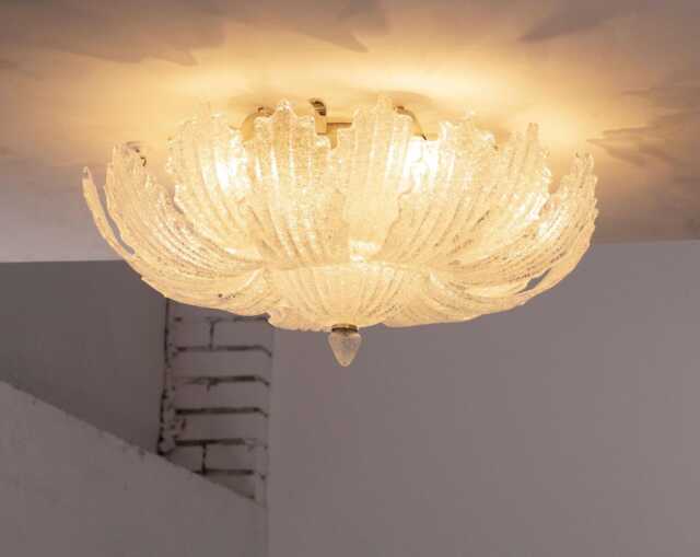 Artistic Murano Glass Ceiling Light - Hand-Blown Italy Vintage Italian Design - image 1