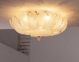Artistic Murano Glass Ceiling Light - Hand-Blown Italy Vintage Italian Design - thumbnail 1