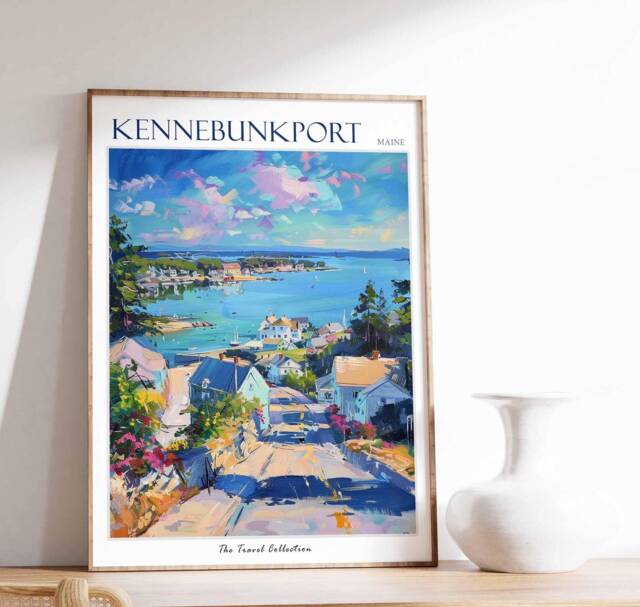 Kennebunkport Maine Travel Poster Coastal New England Art Print - image 1