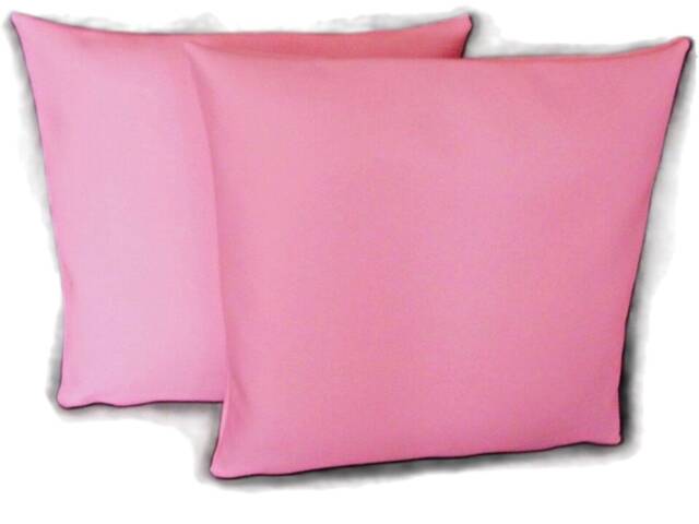 "2 Pink Faux Leather Classic Cushion Covers 16"" 18"" 20" - image 1