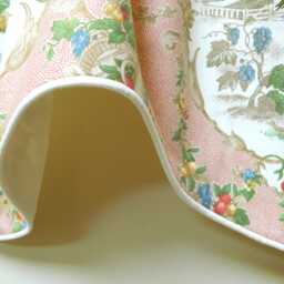 P. Kaufmann County Fair - Pink Window Valance Corded Lined Rod Pocket Scalloped French Country Toile Cotton - thumbnail 3
