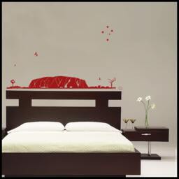 Uluru Australia Wall Decal Aboriginal Art, Kangaroos & Southern Cross - thumbnail 1