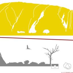 Uluru Australia Wall Decal Aboriginal Art, Kangaroos & Southern Cross - thumbnail 3
