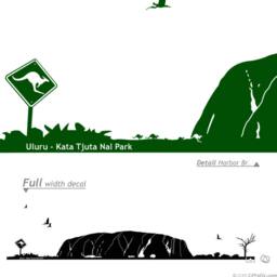 Uluru Australia Wall Decal Aboriginal Art, Kangaroos & Southern Cross - thumbnail 2
