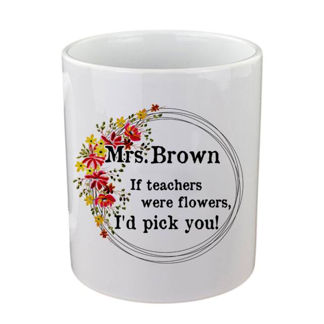 Personalised If Teacher Were Flowers Design Ceramic Pot - image 1