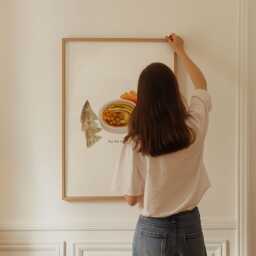 Hummus & Pita Illustration - Kitchen Wall Art, Dining Room, Living Room Perfect Gift For Foodies & Lebanese Food Lovers - thumbnail 3